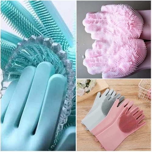 Bao Tay Rửa Chén Silicon Găng Tay Rửa Chén Bát Silicon Vệ Sinh Đa Năng A112