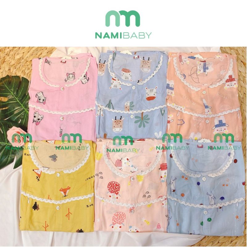 Bộ quần áo sau sinh lanh lụa cho mẹ có khóa ngực bé ti size 50-80kg-namibaby