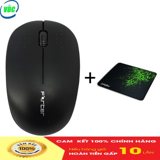 Chuột quang không dây Forter V182 - Có pin kèm theo - Tặng kèm bàn di chuột kích cỡ 20X25 cm trị giá 30k - BH 12 tháng
