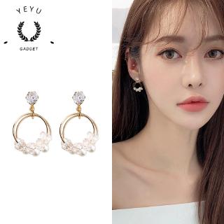 Bông Tai Nữ Khuyên Tròn Xi Bạc Thời Trang Hàn Quốc