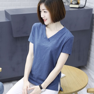 Áo thun nữ, áo thun cổ chữ V phong cách basic
