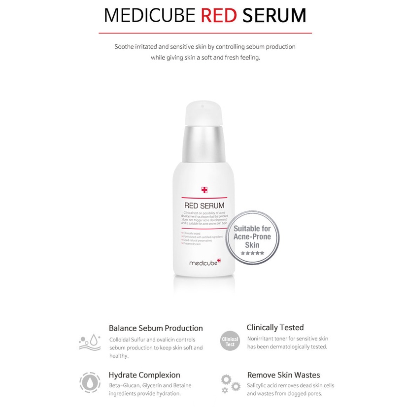 Set chăm sóc dưỡng da MEDICUBE RED LINE dành cho da mun và làn da bị kich ứng