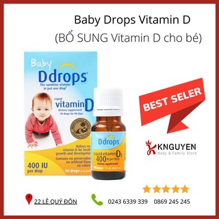 [HÀ NỘI] Baby Ddrops Vitamin D3 Cho Trẻ Sơ Sinh 90 Giọt - Mỹ [Hàng có sẵn]