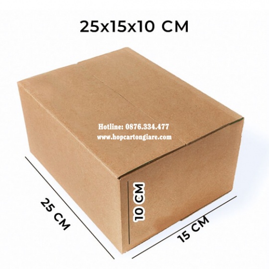 10 hộp carton 25x15x10 cm