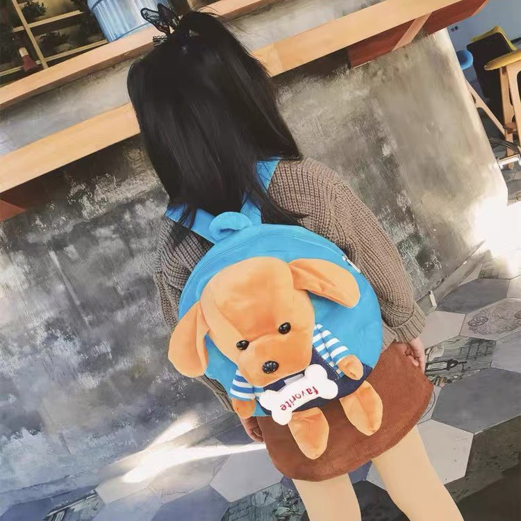 Balo thú bông hình chó con đáng yêu cho bé trai bé gái mẫu giáo mầm non nhà trẻ