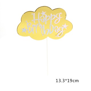 Topper happy birthday đám mây