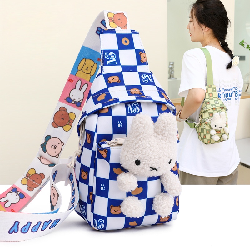 Túi Đeo Chéo Ngực Hình Thỏ Dễ Thương Xinh Xắn Cho Các Bé