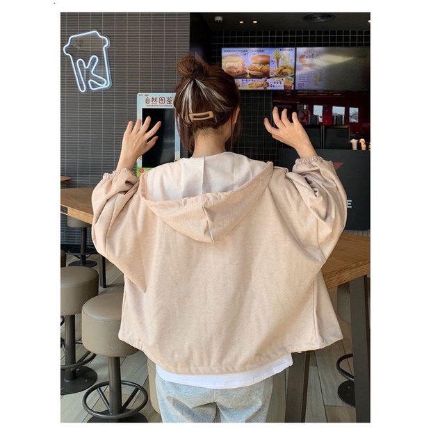 [Ảnh thật] Áo khoác nhung lì dáng rộng 2 lớp bo tay ulzzang