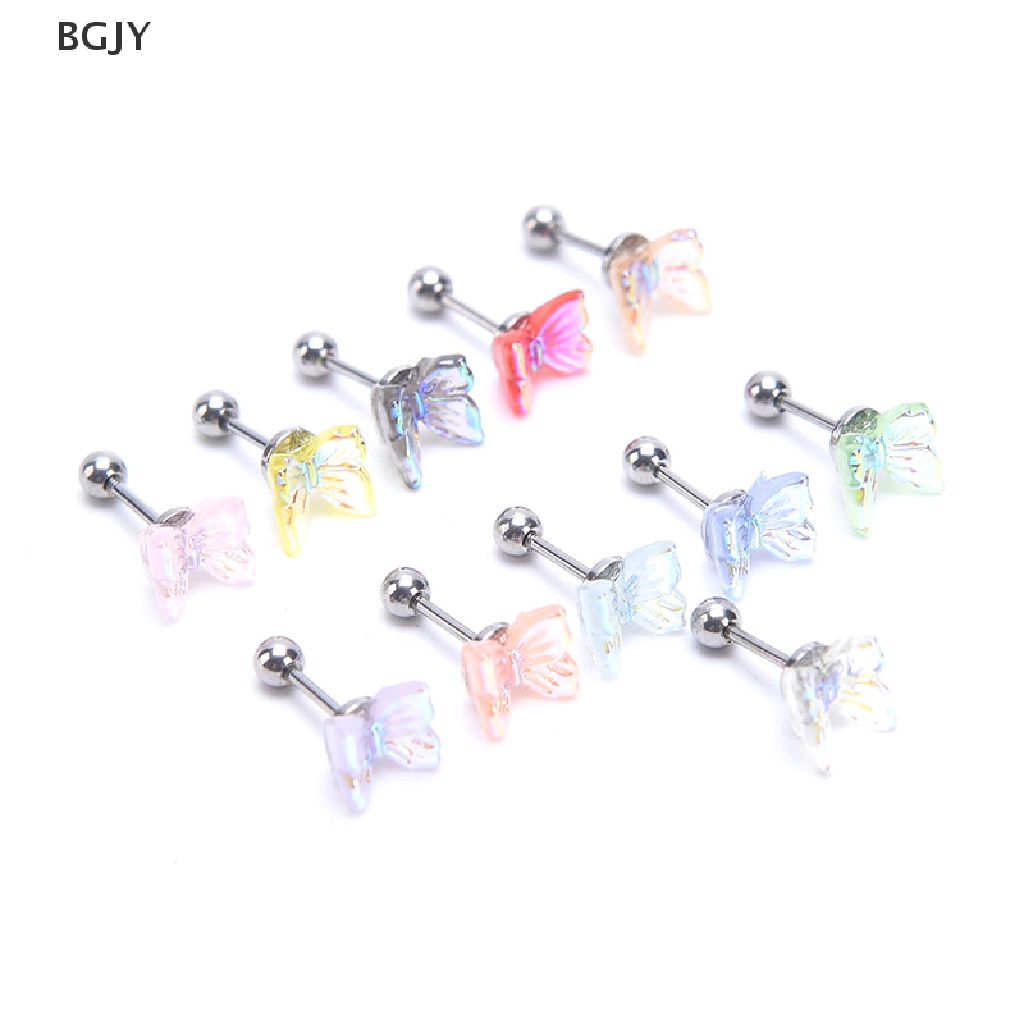 1 Khuyên Tai Hình Bướm Bằng Thép Titan Thời Trang Mới