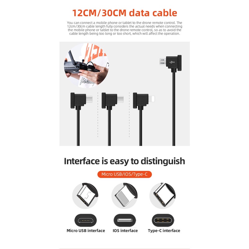 Dây Cáp Dữ Liệu OTG Cho DJI Mavic 2 / Mini / SE / Pro / Air / Spark Drone