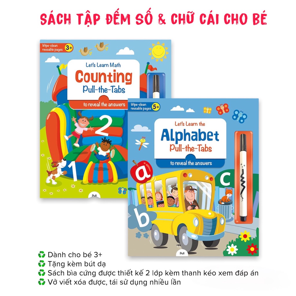 Bộ I can do it - Vở viết xóa được số và chữ cái