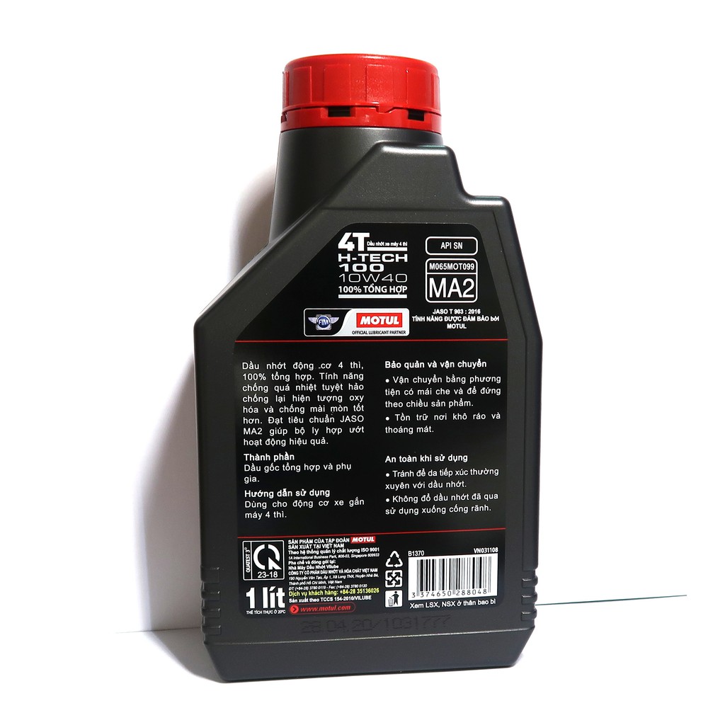 1L3 Nhớt Motul H-TECH 10w40 Tổng Hợp Cho Raider, Satria, GSX, ...