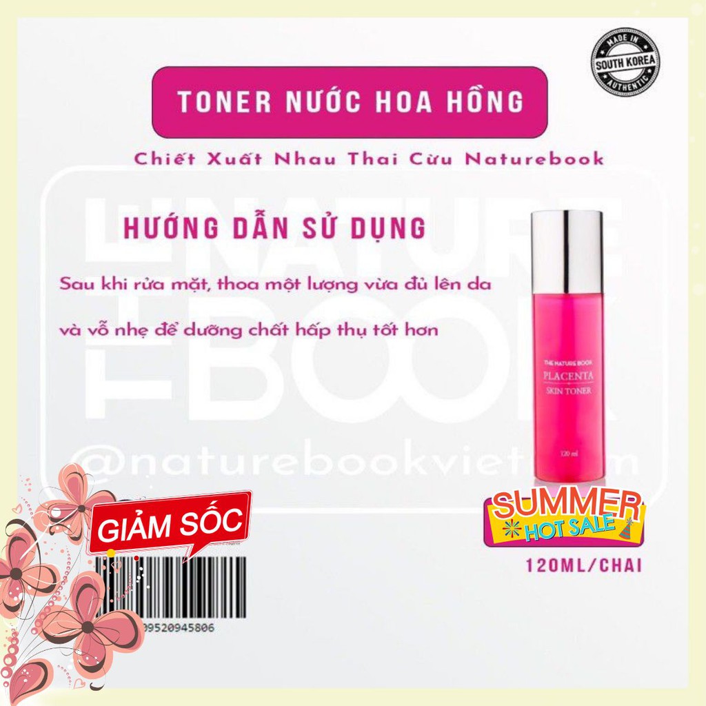Nước hoa hồng nhau thai cừu Nature Book - Sản phẩm top