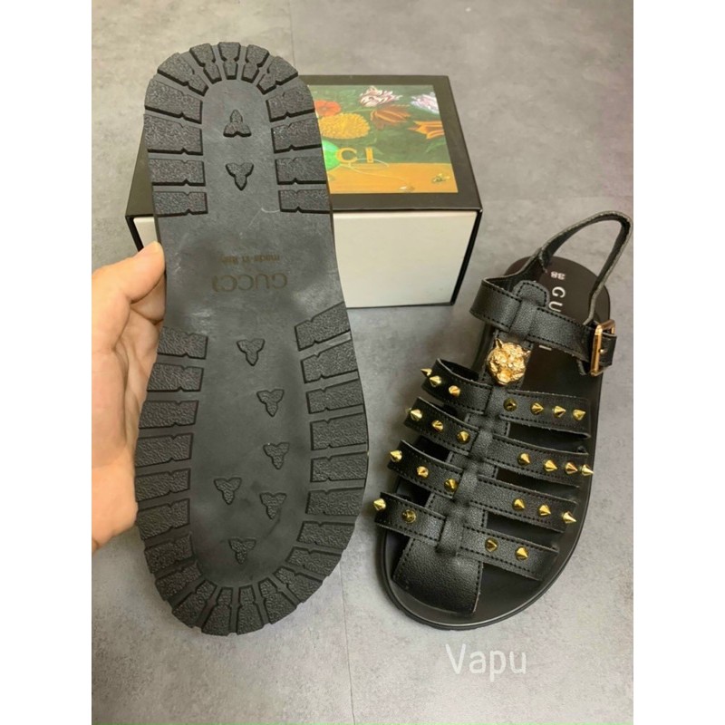 Dép rọ nam gc quai da đính đinh đế đúc, dép bịt đầu nam hàng Fullbox.