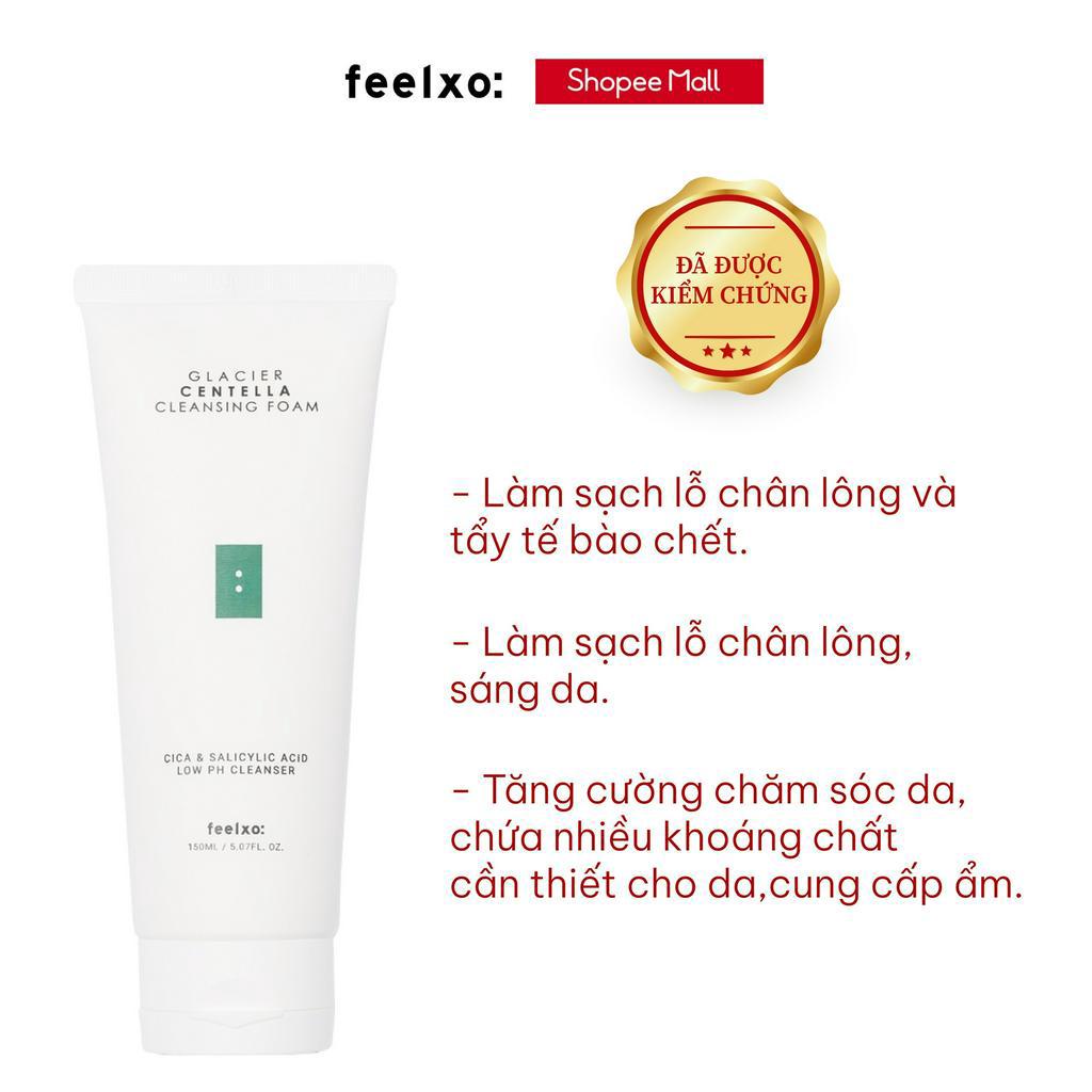 Sữa rửa mặt tinh chất rau má Feelxo Glacier Centella dành cho da mụn dung tích 150ml