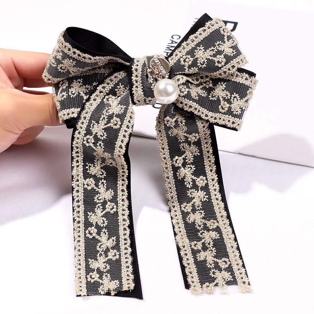 MELODG Kẹp Tóc Nơ Lớn Bằng Vải Ren Xinh Xắn Cho Nữ