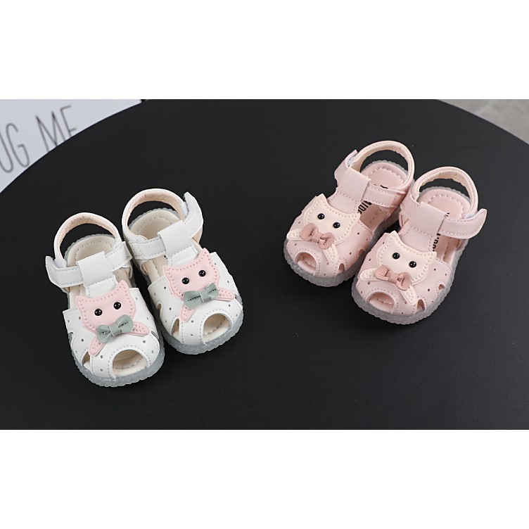 MÙA HÈ MỚI 2020 CÔ GÁI HÀN QUỐC DÉP BAOTOU 0-1-2 TUỔI GIÀY ĐẾ MỀM BẰNG DA MICROFIBER D257