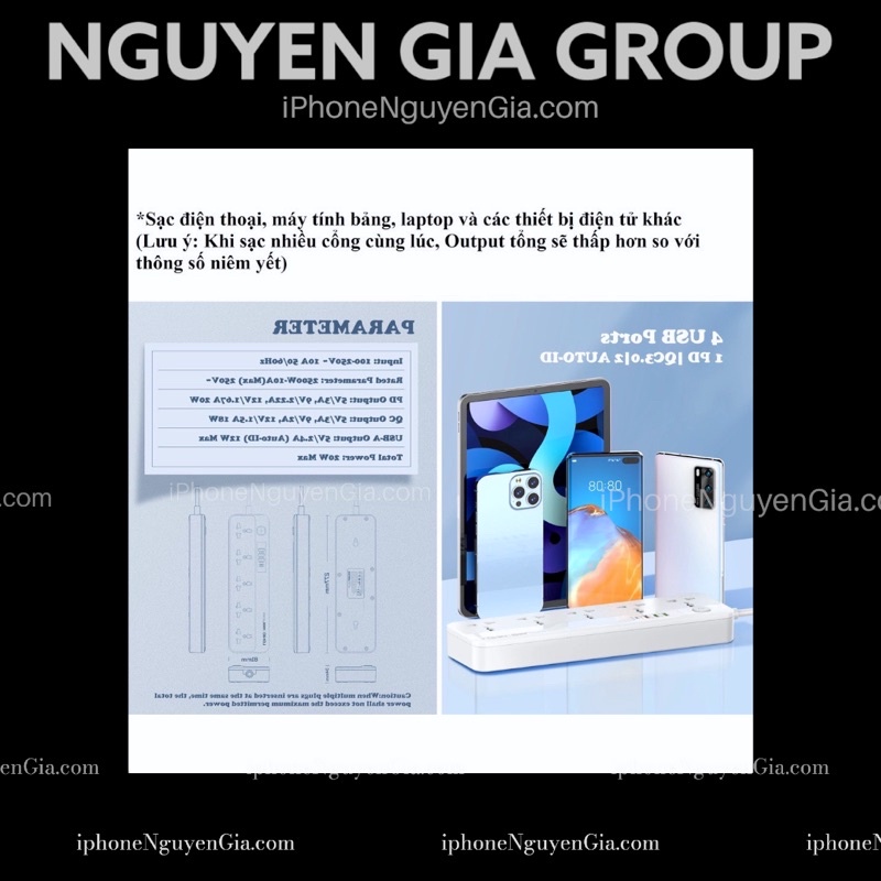 Ổ cắm điện đa năng sạc nhanh 5 cổng LDNIO tại nguyễn gia group cao đạt quận 5