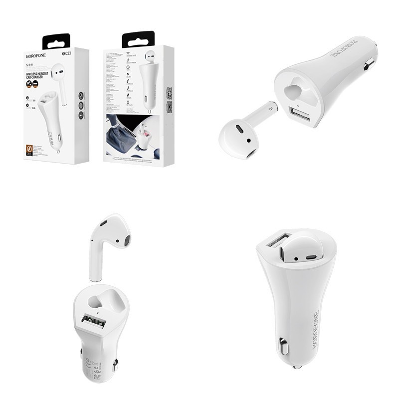 Tai nghe bluetooth Đơn Borofone BC23 chính hãng kèm cóc sạc xe hơi, âm thanh siêu hay, tai nghe không dây cho điện thoại