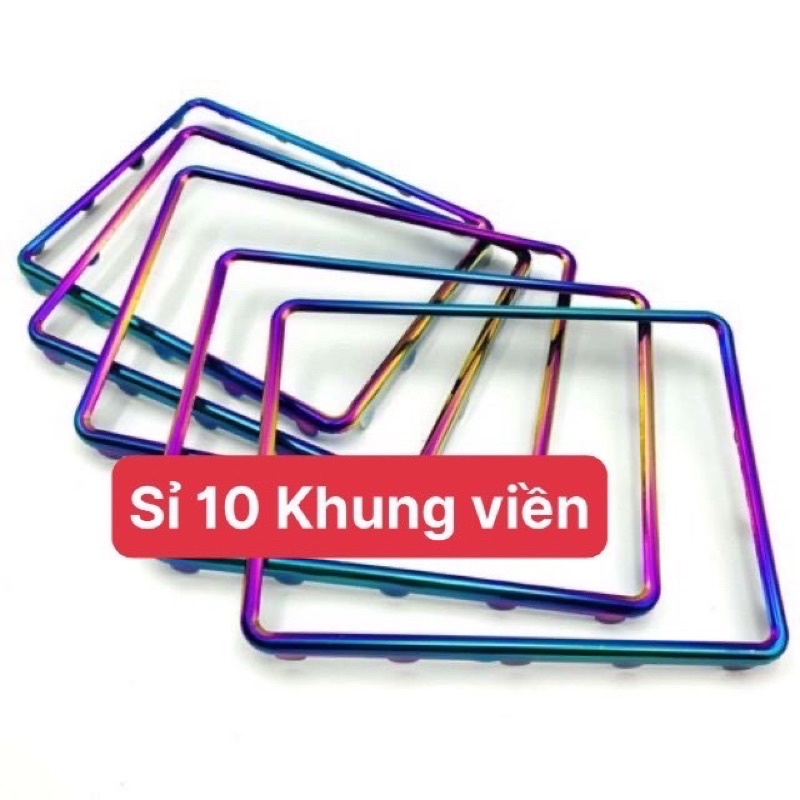 Combo sỉ 10 bộ khung viền biển số titan 7 màu cực sịn