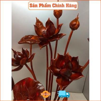 Hoa sen gỗ mít, phun màu cánh gián, size bé, siêu rẻ. Đồ thờ cao cấp