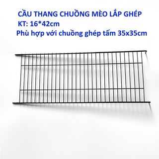 Cầu thang chuồng chó mèo, chuồng thú cưng bằng thép dài 42, rộng 16 cm dành cho chuồng chó mèo lắp ghép