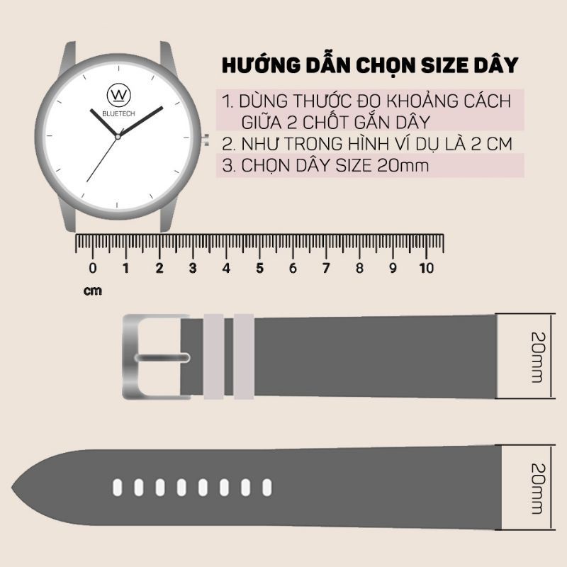 Dây đồng hồ da bò , dây da đồng hồ handmade khâu tay thủ công, size 18mm, 20mm, 22mm, 24mm