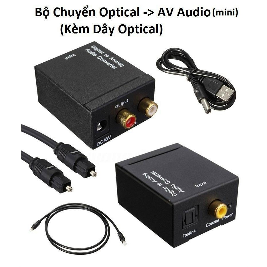 Hộp chuyển âm thanh TV 4K quang optical sang audio AV ra amply