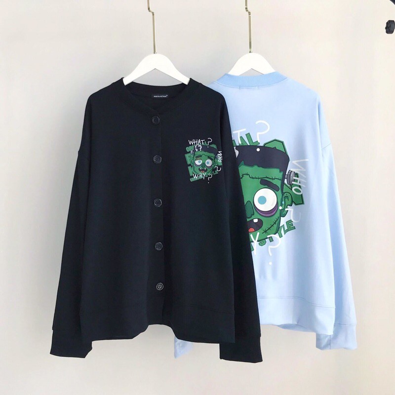 Áo Khoác Cardigan Nút In Hoạ Tiết URBAN STYLE Ulzzang Tay Dài Ảnh Thật