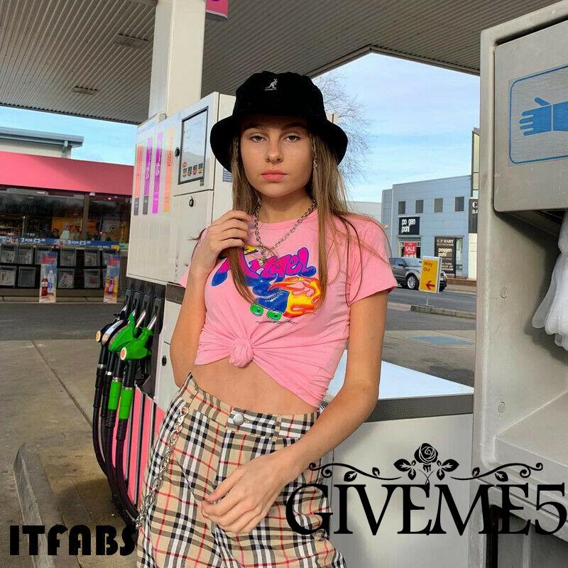 Áo thun lửng ngắn tay thời trang mùa hè dành cho nữ