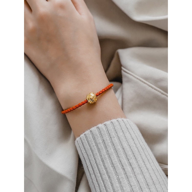 Vòng tay dây đỏ phối mặt túi tiền chữ Phúc titan không gỉ WB2202