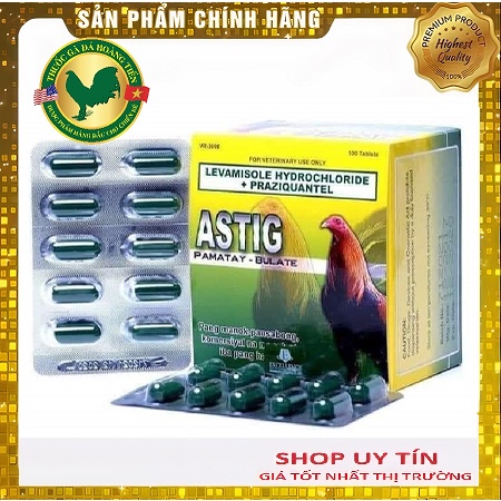 ASTIG HỘP 100 VIÊN - XỖ LÃI CHO GÀ ĐÁ