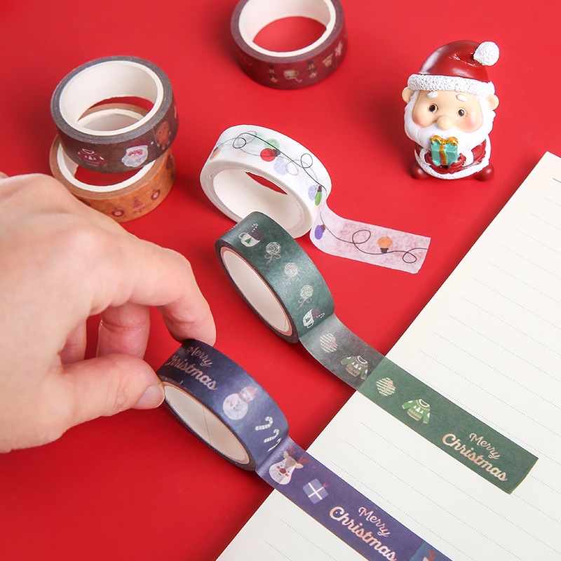 Băng keo giấy washi Nhật Bản in họa tiết hoạt hình dễ thương trang trí sổ tay DIY