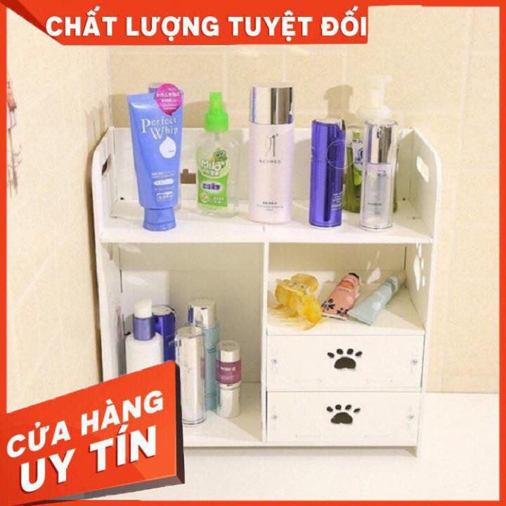 [XẢ KHO+FREE SHIP] Kệ mỹ phẩm chân chó 2 ngăn kéo siêu cute