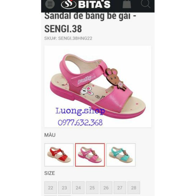 Sandal bita's bé gái (size 25-33)