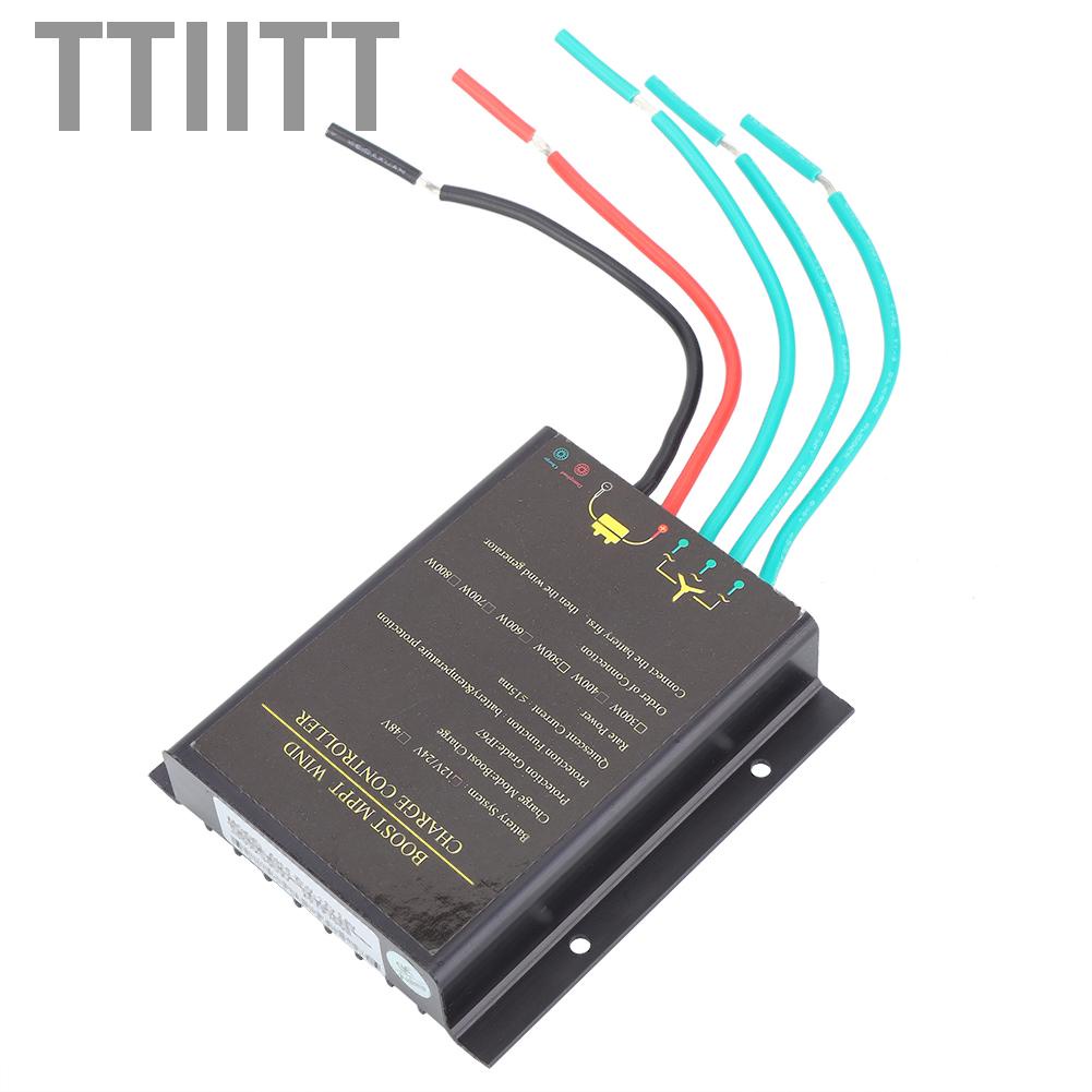 Ttiitt 12V/24V Waterproof Wind Turbine Controller Boost MPPT Charge Power Regulator Aluminum Alloy