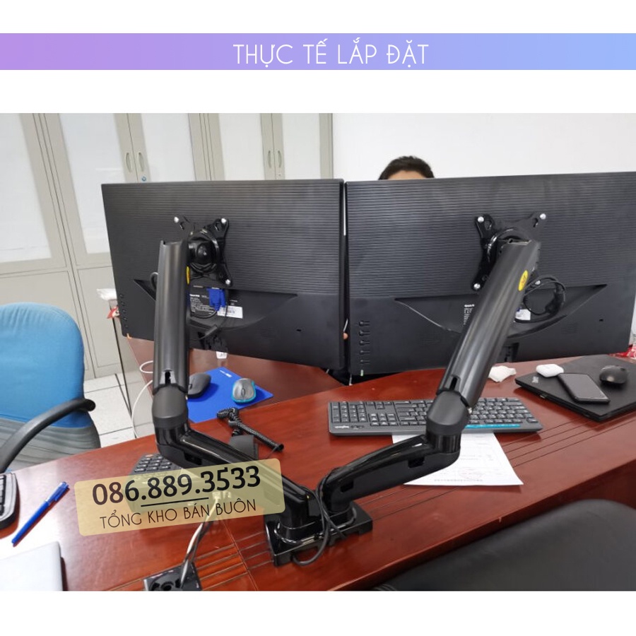 Giá Treo Màn Hình NB F160 17 - 19 - 24 - 27 Inch / Giá đỡ màn hình kẹp bàn F160