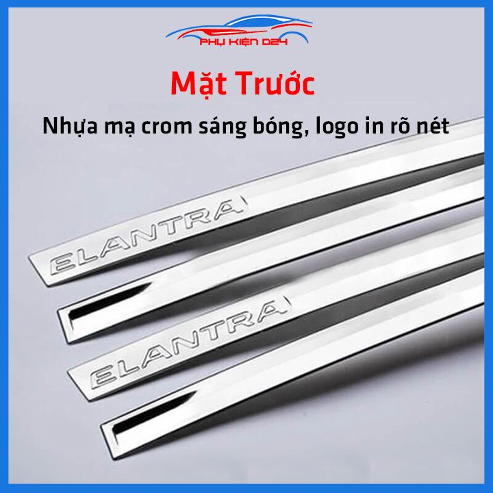 Bộ ốp nẹp sườn Elantra 2016-2017-2018-2019-2020-2021-2022 mạ crom trang trí làm đẹp xe