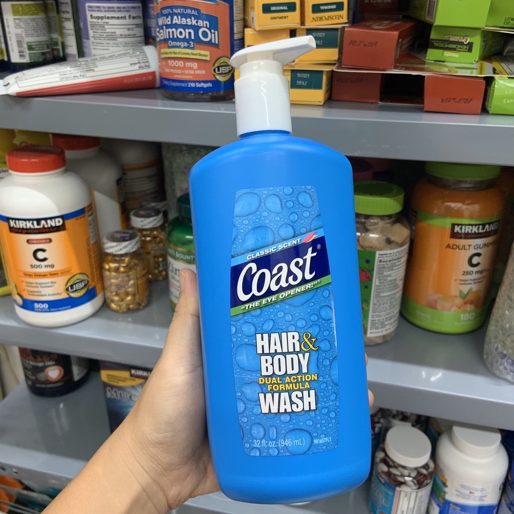 Sữa tắm gội toàn thân nam Coast Hair &amp; Body Wash Classic Scent 946ml - EDS Hàng Mỹ