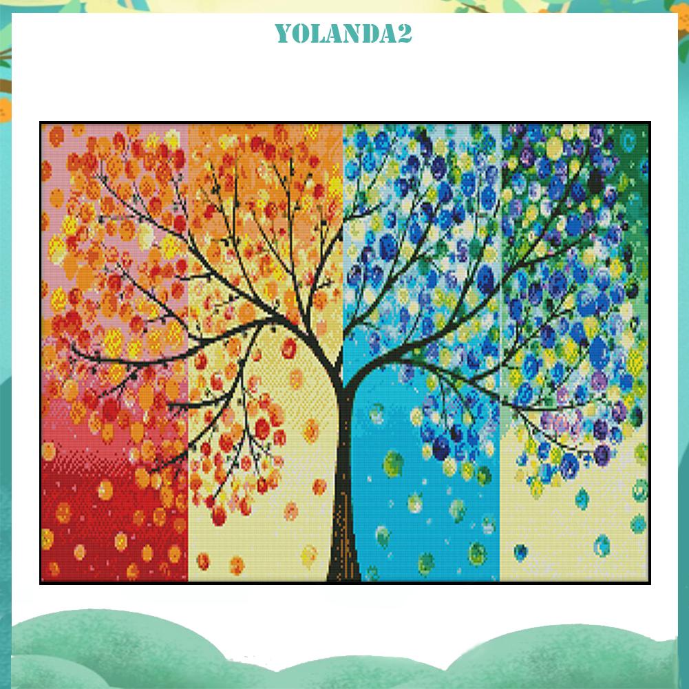 Toàn Bộ Bộ Tranh Thêu Chữ Thập Tự Làm 14CT Hình Cây May Mắn