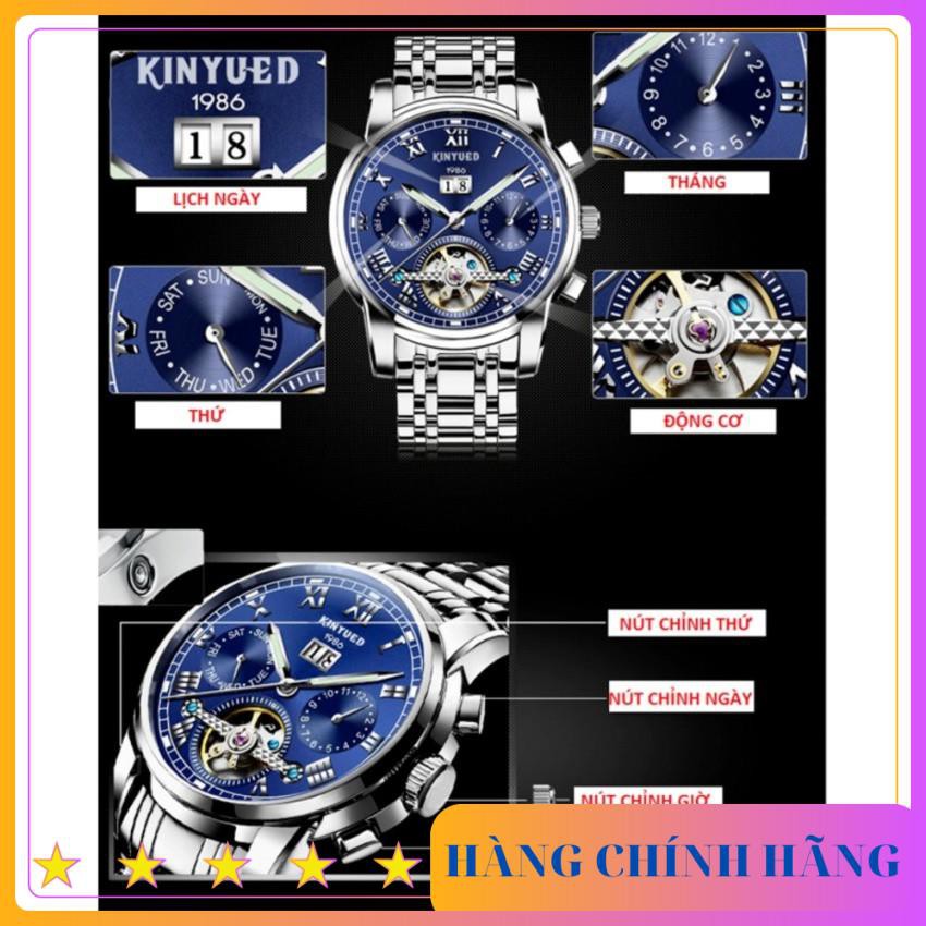 [ HÀNG CHẤT LƯỢNG ] Đồng hồ Cơ Nam KINYUED JAYDEN - Dây Thép Đúc Đặt - Máy Automatic cao cấp