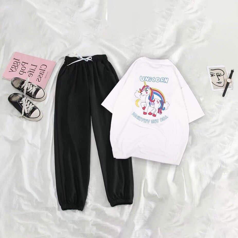 Sét áo phông ngựa Unicorn + quần chun gấu HARI0321