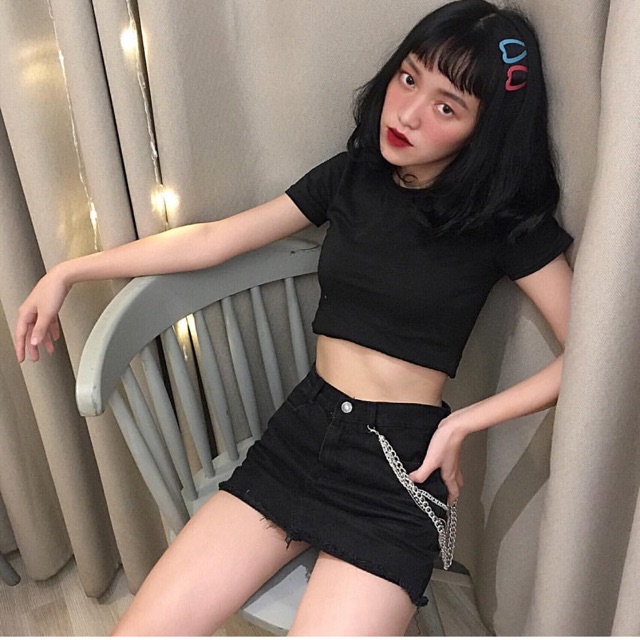 Black Jeans Skirt