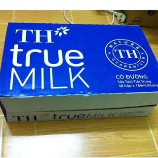 [date t11]Thùng Sữa Tươi Tiệt Trùng TH True Milk Ít Đường/Có Đường/180ml (48 Hộp) dat t12/2020)