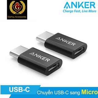 Bộ 02 cái: đầu chuyển đổi anker b8174 từ cổng micro usb ra cổng usb-c