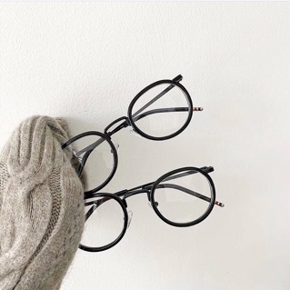 [Rẻ Vô Địch] Kính kim loại không độ, viền dày Retro dáng oval 9030 Jolie eyewear