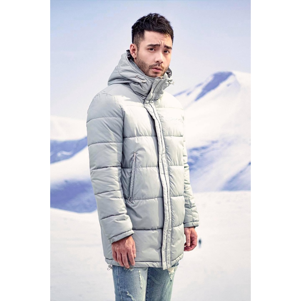 Áo Khoác Amand Puffer Overcoat - Black/Grey