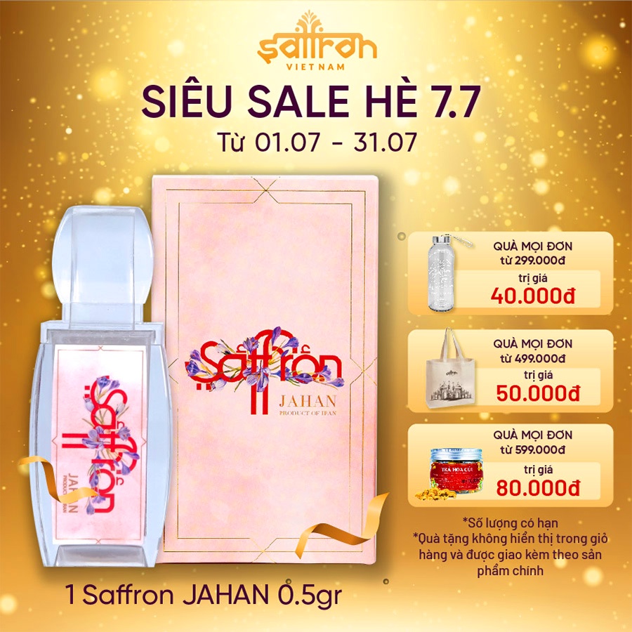 Nhụy Hoa Nghệ Tây Saffron Jahan 0.5Gr/hộp thuộc thương hiệu Saffron Việt Nam