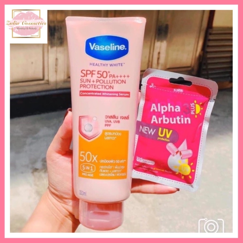 [ FREE SHIP ] Kem Body Vaseline 50X kèm Viên Kích Trắng Alpha Thái Lan