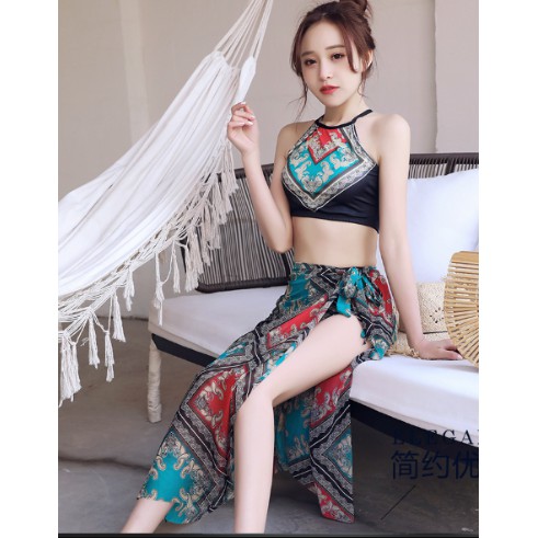 Áo tắm nữ Hàn Quốc gió nhỏ ngực tập hợp bikini Xiêm gợi cảm bảo thủ che bụng giảm béo mùa xuân bơi lội | BigBuy360 - bigbuy360.vn